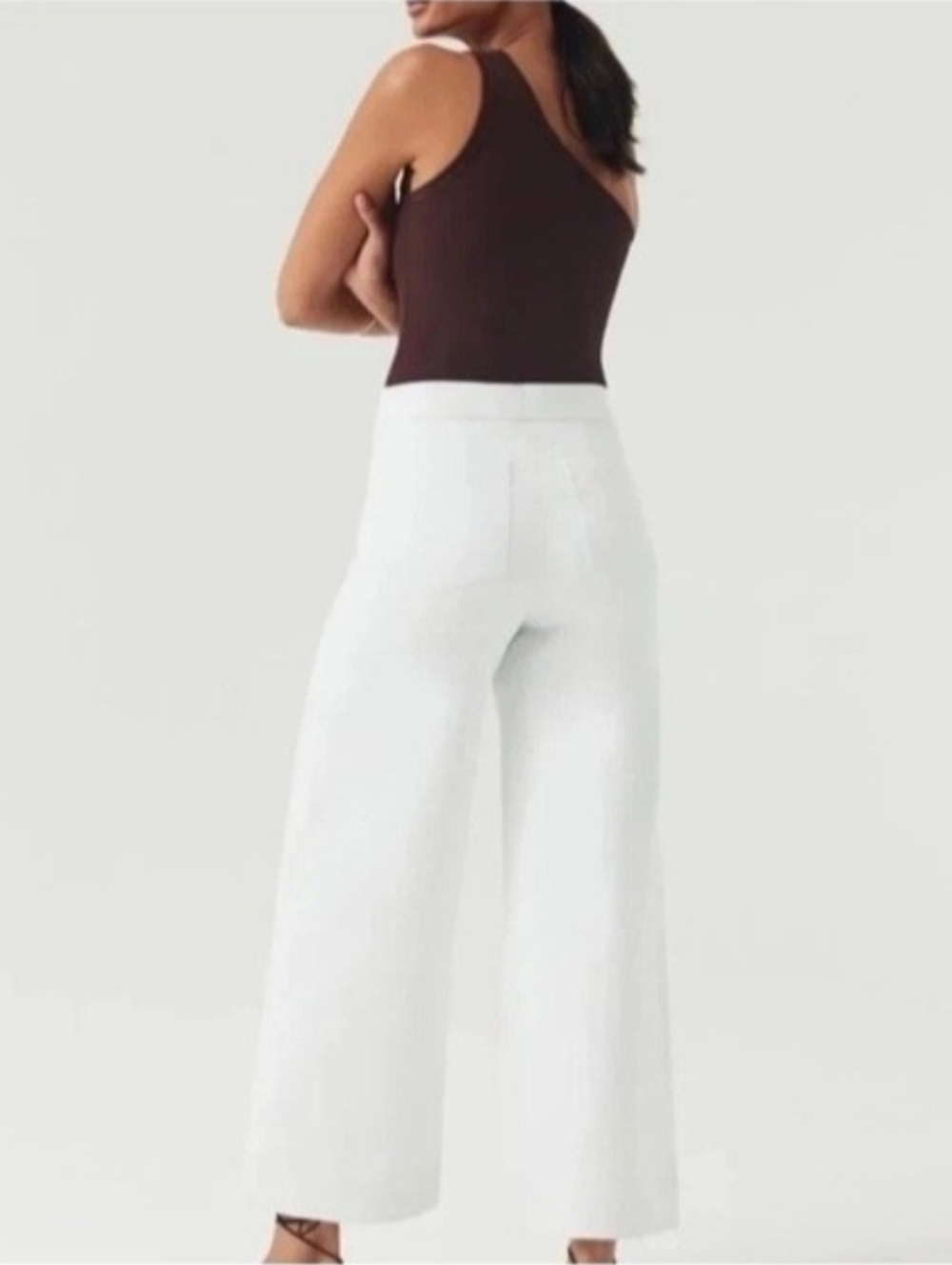 Spanx 2x High-Waist Wide-Leg Cropped Capri White Pants - Picture 3 of 9